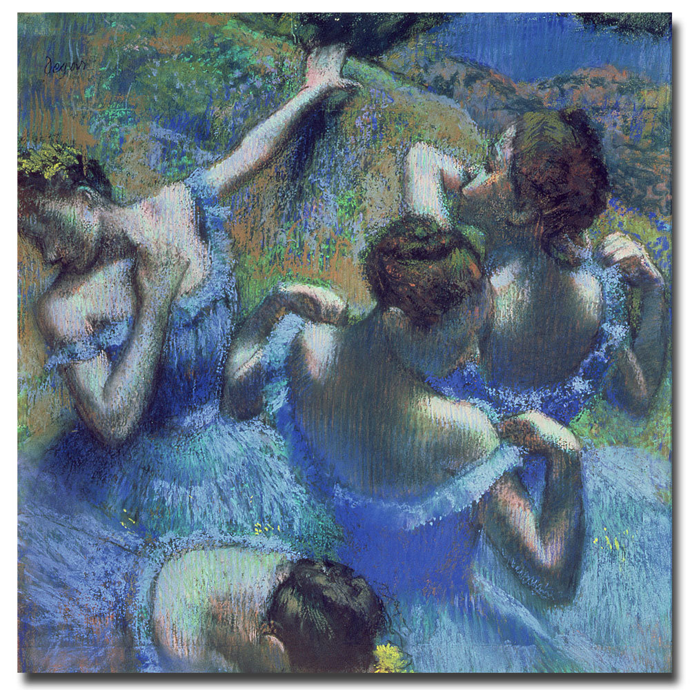 Trademark Art "Blue Dancers 1899" by Edgar Degas Painting Print on ...